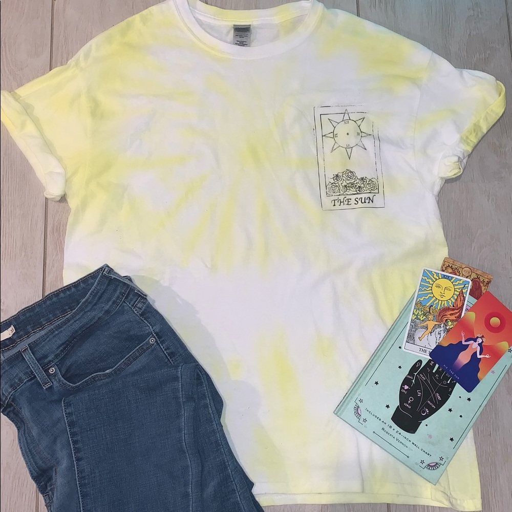 Yellow Tarot Card Tie Dye Shirt